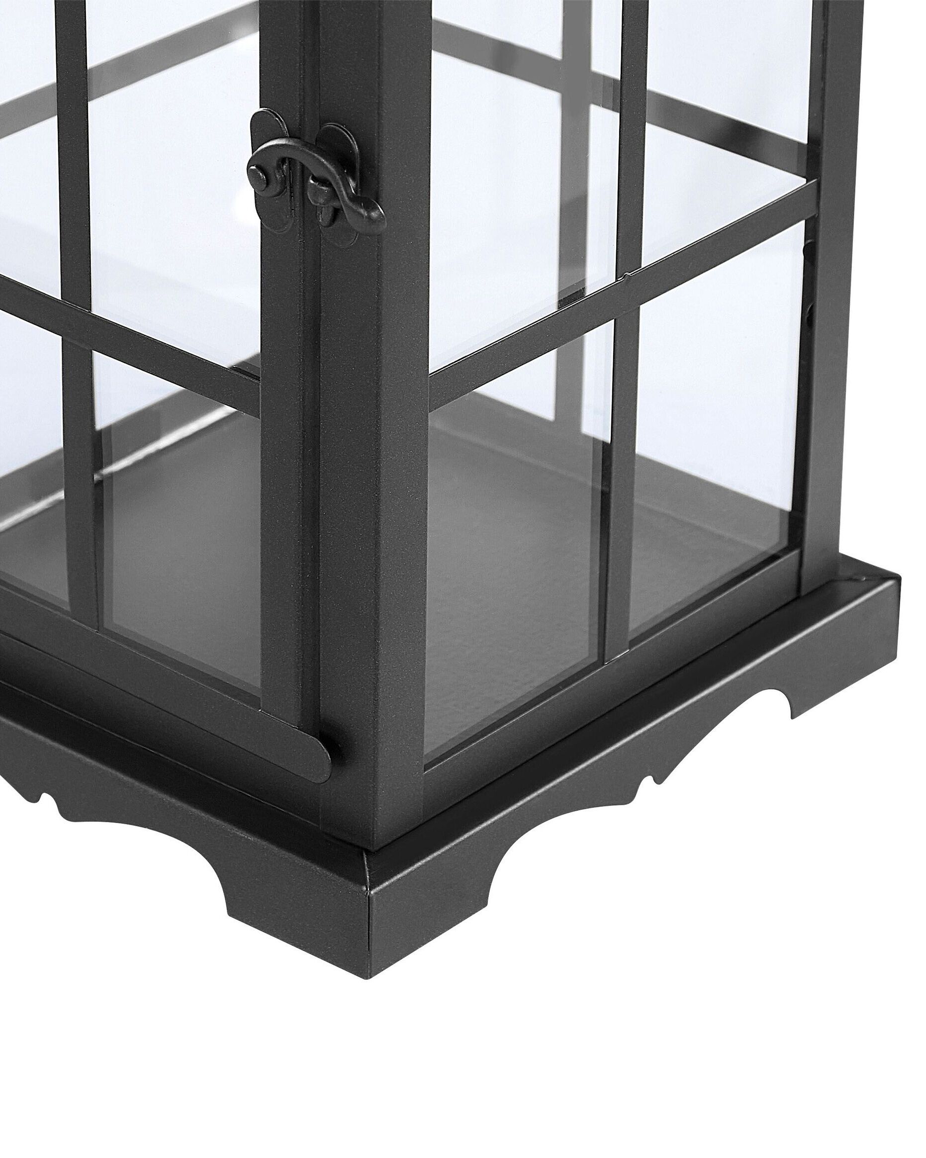 Laterne Aus Metallstreben & Glas – Schwarz, Industrie-Look, Für Kerzen, Als Deko Für Innen & Außen