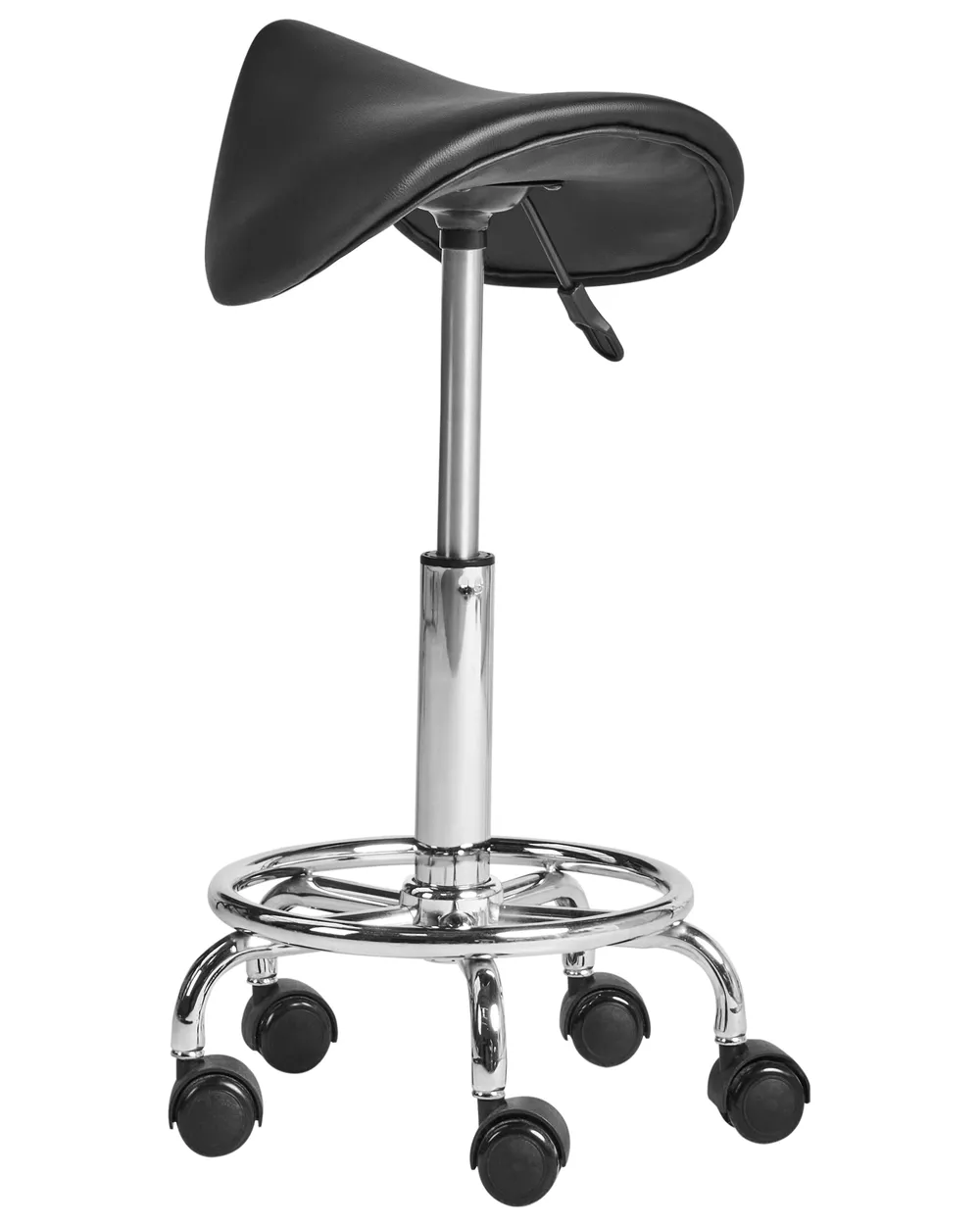 Saddle Stool DUMONT Faux Leather Black_1006868