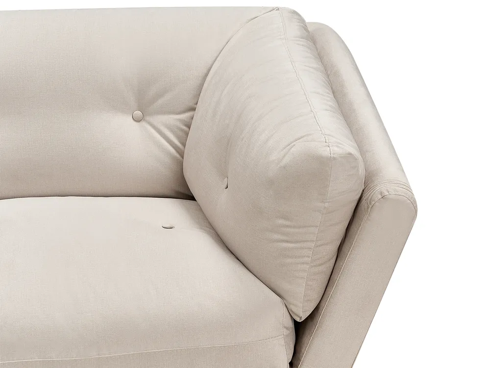 Sofa 3 Seater LENVIK Velvet Light Beige_939287