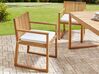 Zestaw ogrodowy z certyfikowanego drewna stół i 8 krzeseł z poduszkami złamana biel SASSARI II_924082