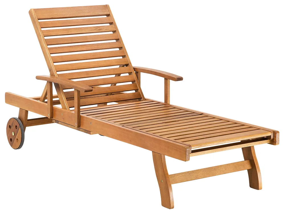 Lettino Prendisole JAVA Legno d'acacia Marrone chiaro_763177