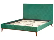 Bett mit Lattenrost Samtstoff BAYONNE 160 x 200 cm Dunkelgrün_744032