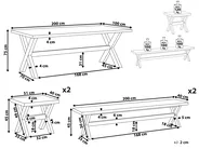 Garden Dining Set with Benches and Stools 8 Seater OLBIA Concrete Grey_807309