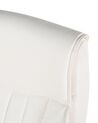 Silla de oficina reclinable de piel sintética blanco crema/plateado TRIUMPH_493753