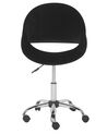 Krzesło biurowe regulowane welurowe czarne SELMA_716823
