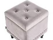 Storage Pouffe LORETTO Velvet Light Grey_1185992