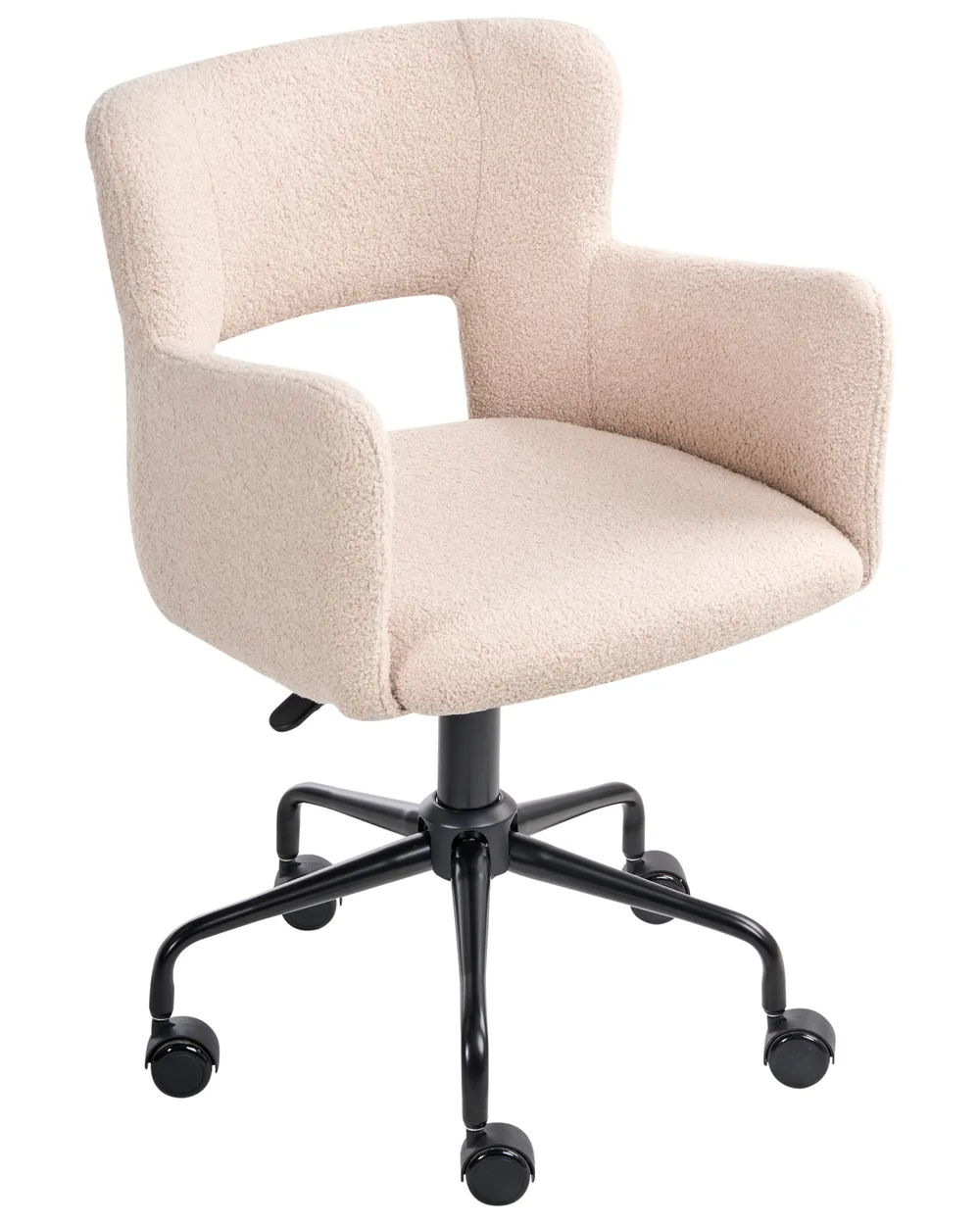 Sedia da scrivania SANILAC II Bouclé Beige_1024928