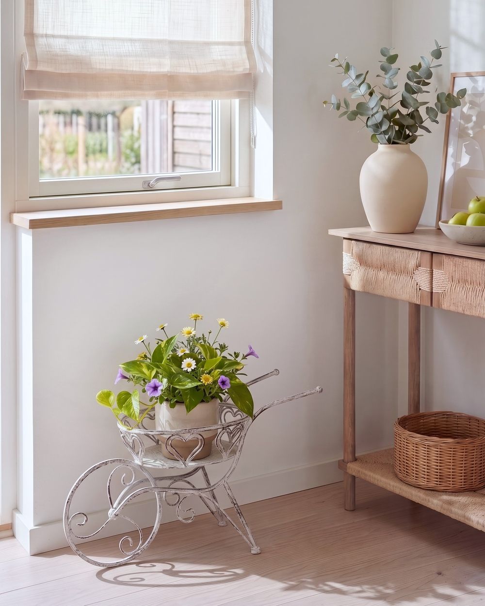 Plant Stand VETCH 58 cm Metal Off-White
