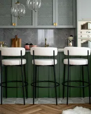 Set di 2 sedie alte ALLISON Bouclé Bianco_976523