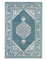 Tapete de lã azul e branca 140 x 200 cm GEVAS_836868