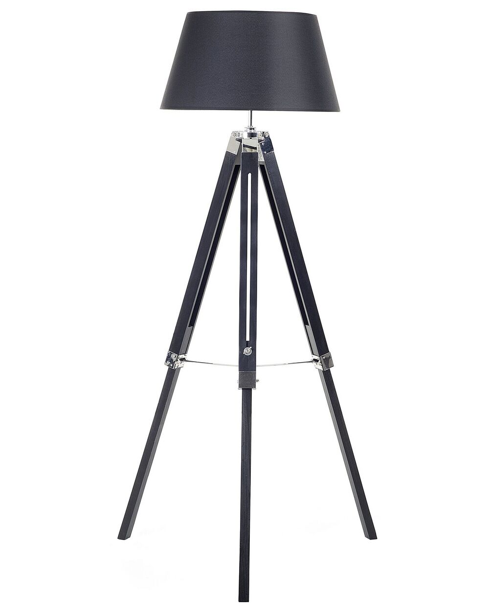 Floor Lamp MADEIRA Pine Wood Black