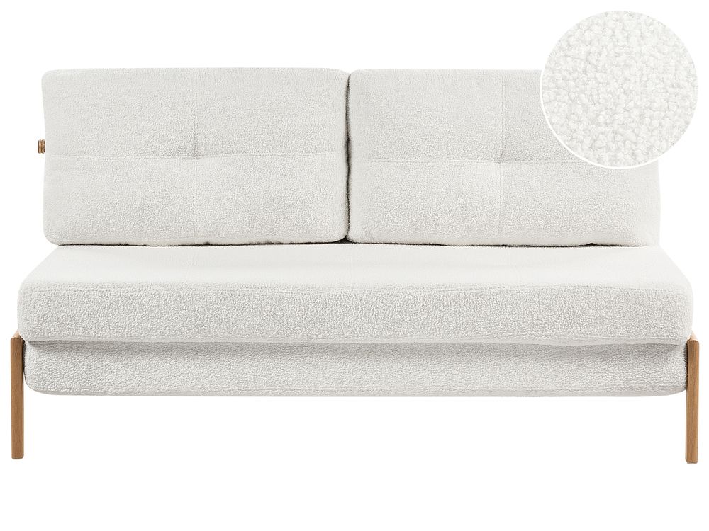 Sofa Bed 2 Seater EDLAND Boucle Off-White