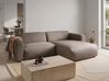 Corner Sofa 3 Seater FAABORG Fabric Taupe Left Hand