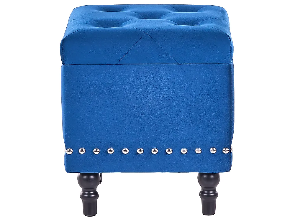 Storage Pouffe LORETTO Velvet Dark Blue_1190604