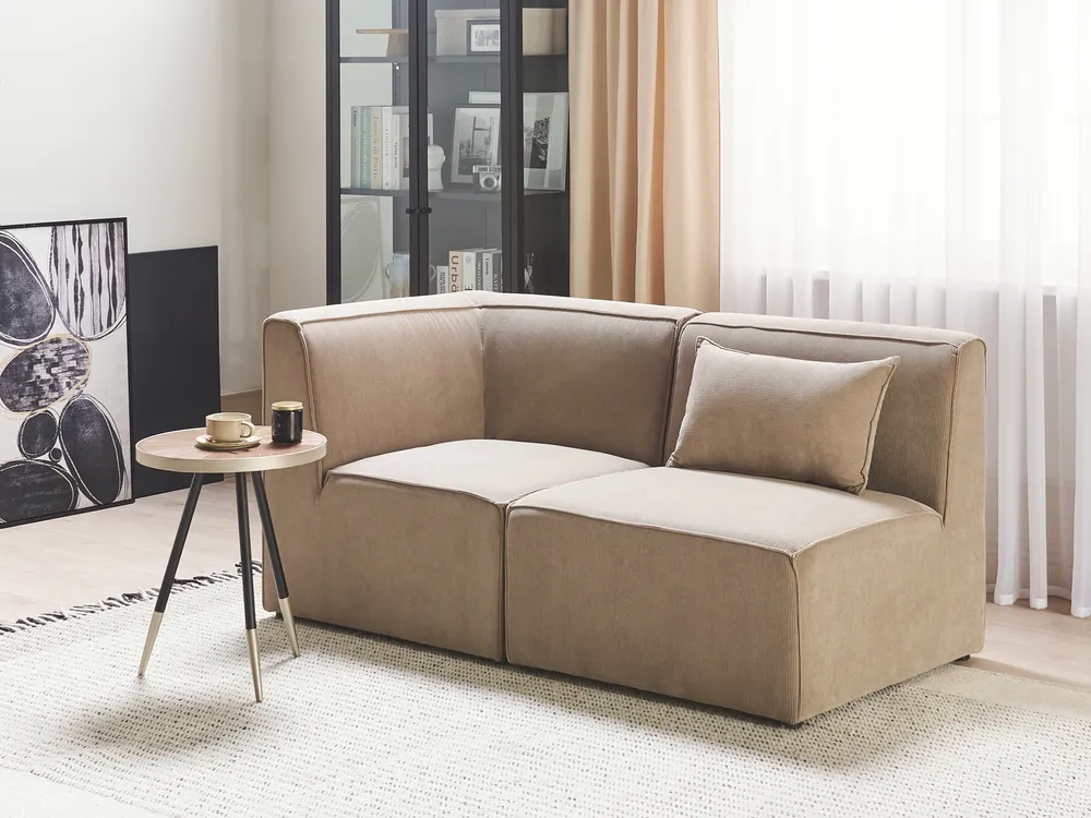 Module fauteuil LEMVIG Velours côtelé Taupe_876491