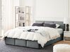 Sametová postel s úložným prostorem 140 x 200 cm tmavě šedá BOUSSE_862582