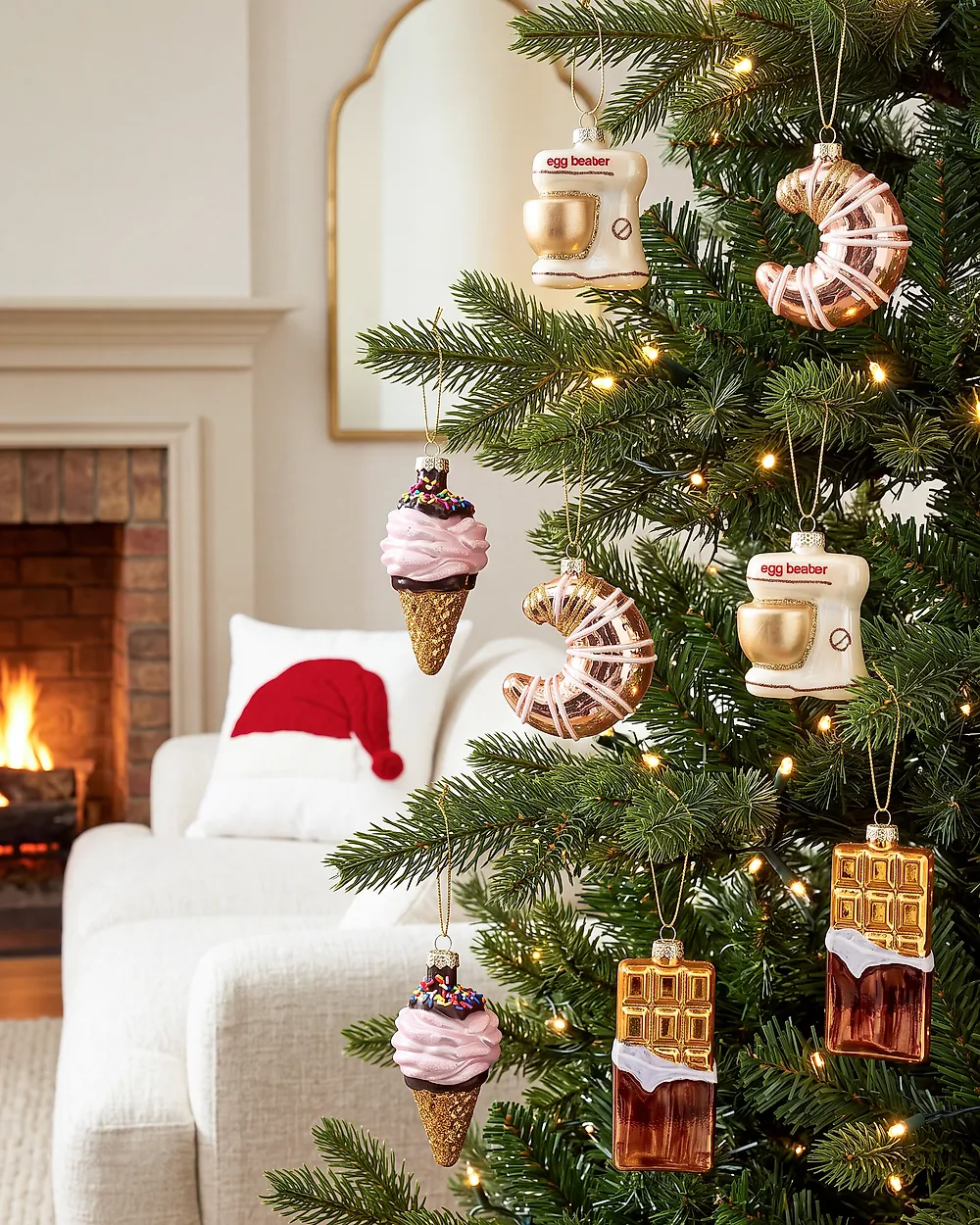 Set of 8 Baubles WINTERFALL Glass Multicolour