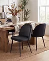 Conjunto de 2 sillas de comedor VISALIA Terciopelo Negro