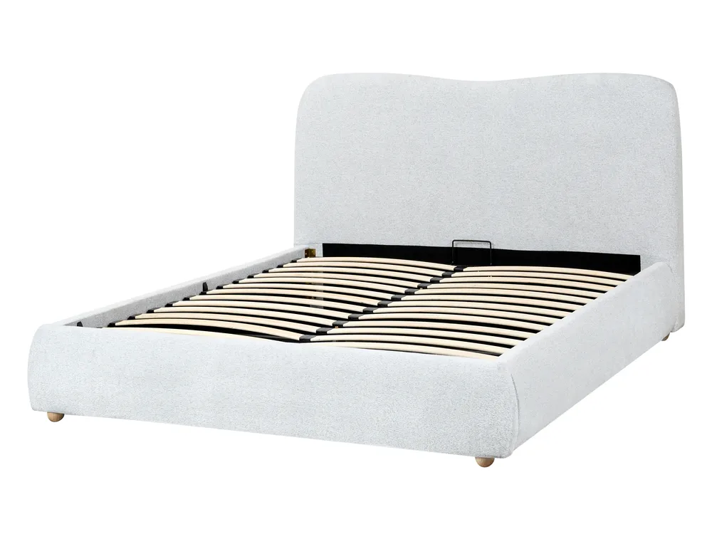 Ottoman Bed BLAGNAC Fabric Light Grey 140 x 200 cm (EU Double)_1009316