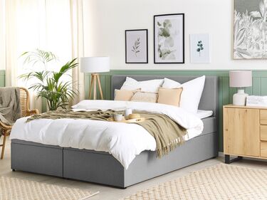 Fabric EU Super King Divan Bed Grey SENATOR