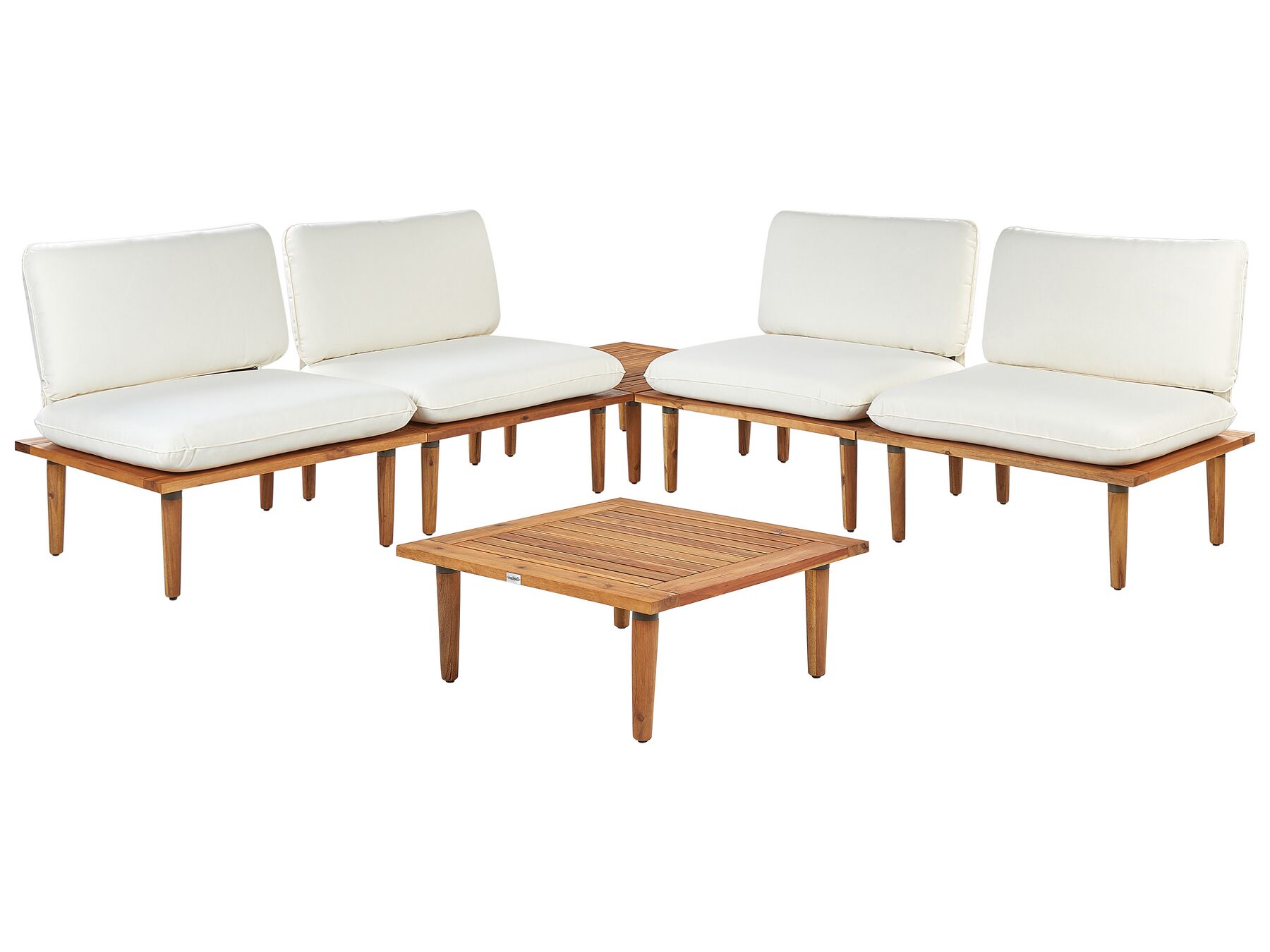 4 Seater Certified Acacia Wood Garden Sofa Set Off-White FRASCATI_920409