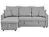 Corner Sofa Bed NASSJO Faux Linen Grey Right Hand