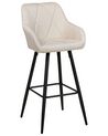 Set of 2 Fabric Bar Chairs Light Beige DARIEN _877587