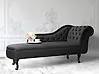 Right-Hand Chaise Longue NIMES Velvet Black