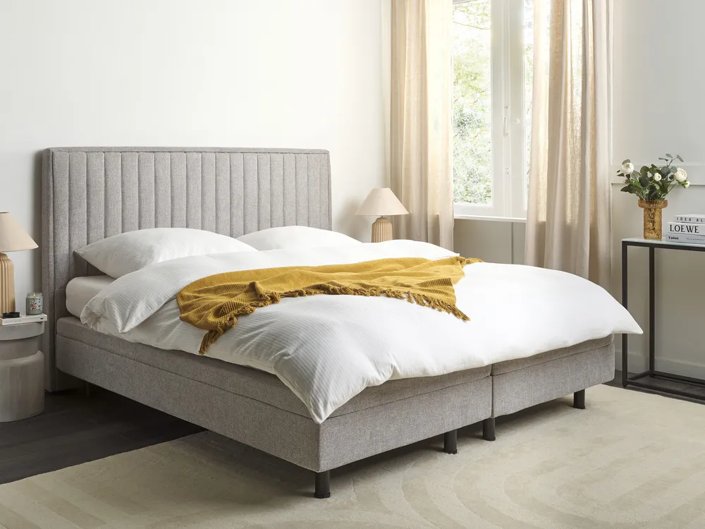 Adjustable Bed Fabric DUKE II 180 x 200 cm (EU Super King) Light Grey
