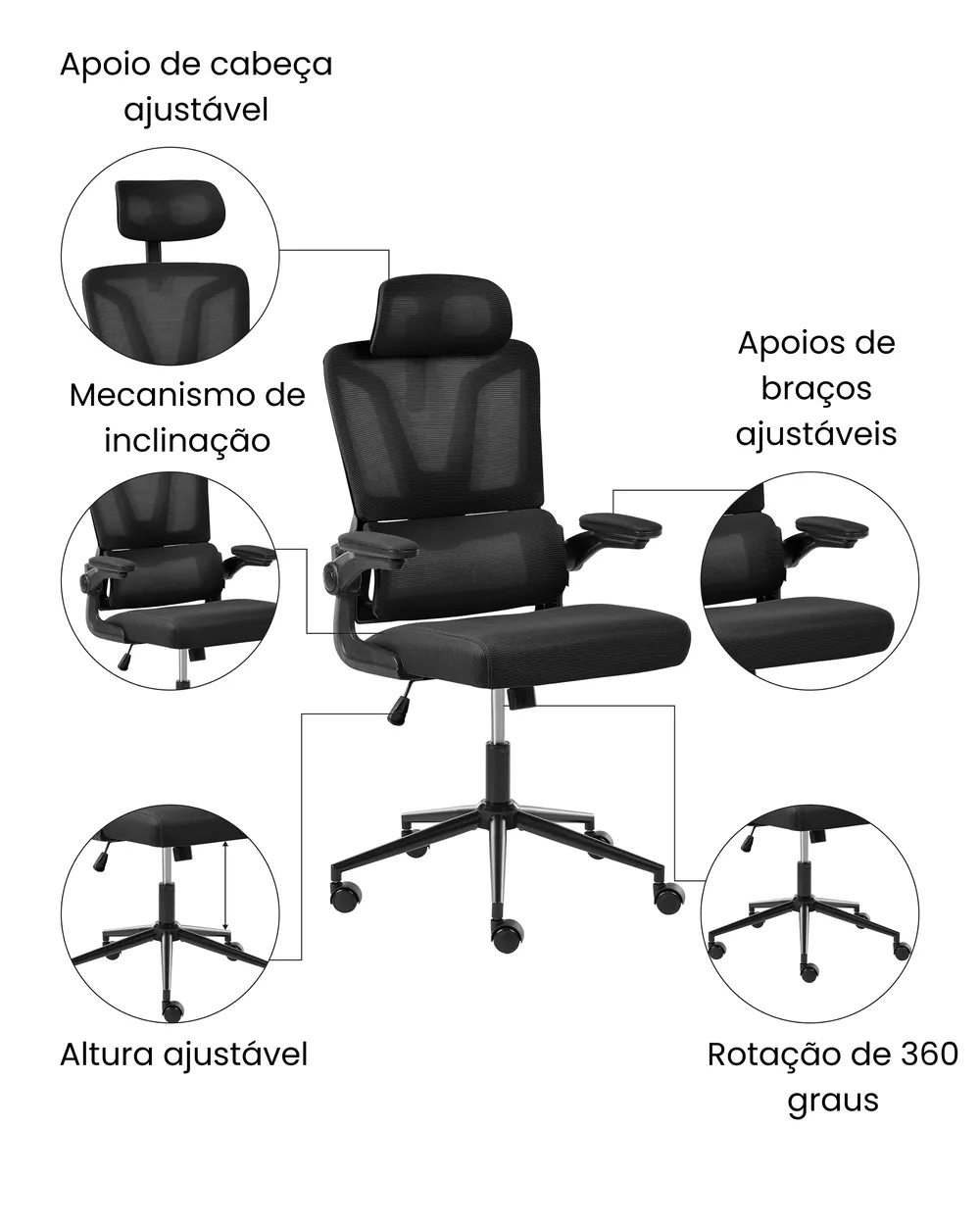Cadeira de escritório KRYOS Preto_1074214