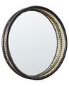 Espelho de parede redondo em rattan preto ⌀ 60 cm DAKSA_894201