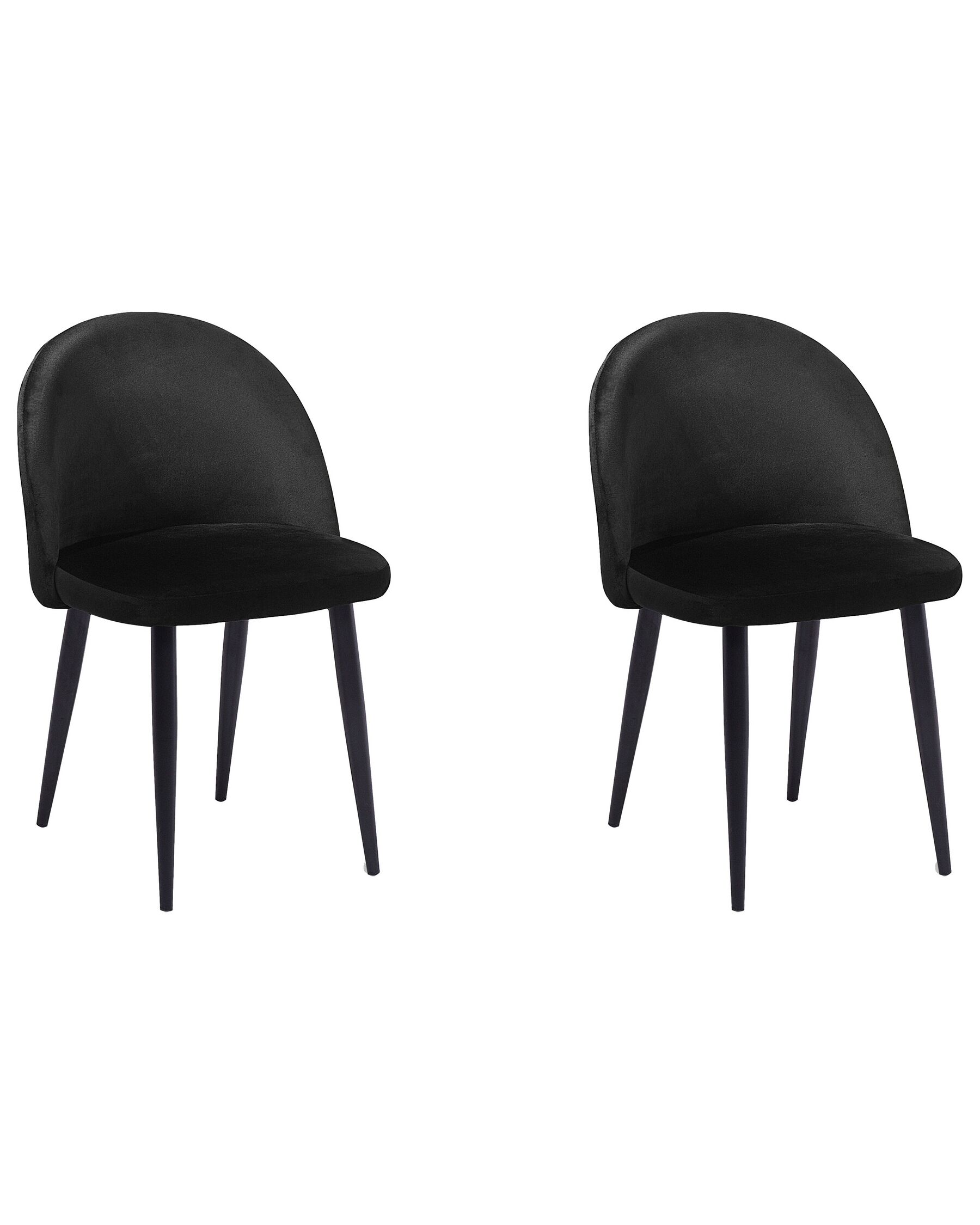 Sada 2 sametových židlí černá VISALIA_711018