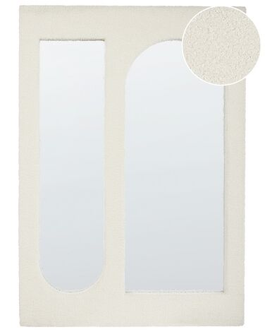 Espelho de parede em bouclé branco creme 70 x 100 cm MARCIGNY