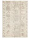 Teppich Baumwolle beige / rosa 160 x 230 cm geometrisches Muster Kurzflor EDIRNE_839283