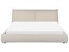 Cama de casal em tecido creme 180 x 200 cm VINAY_880066