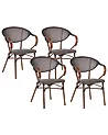 Conjunto de 4 sillas de jardín CASPRI II Metal Gris