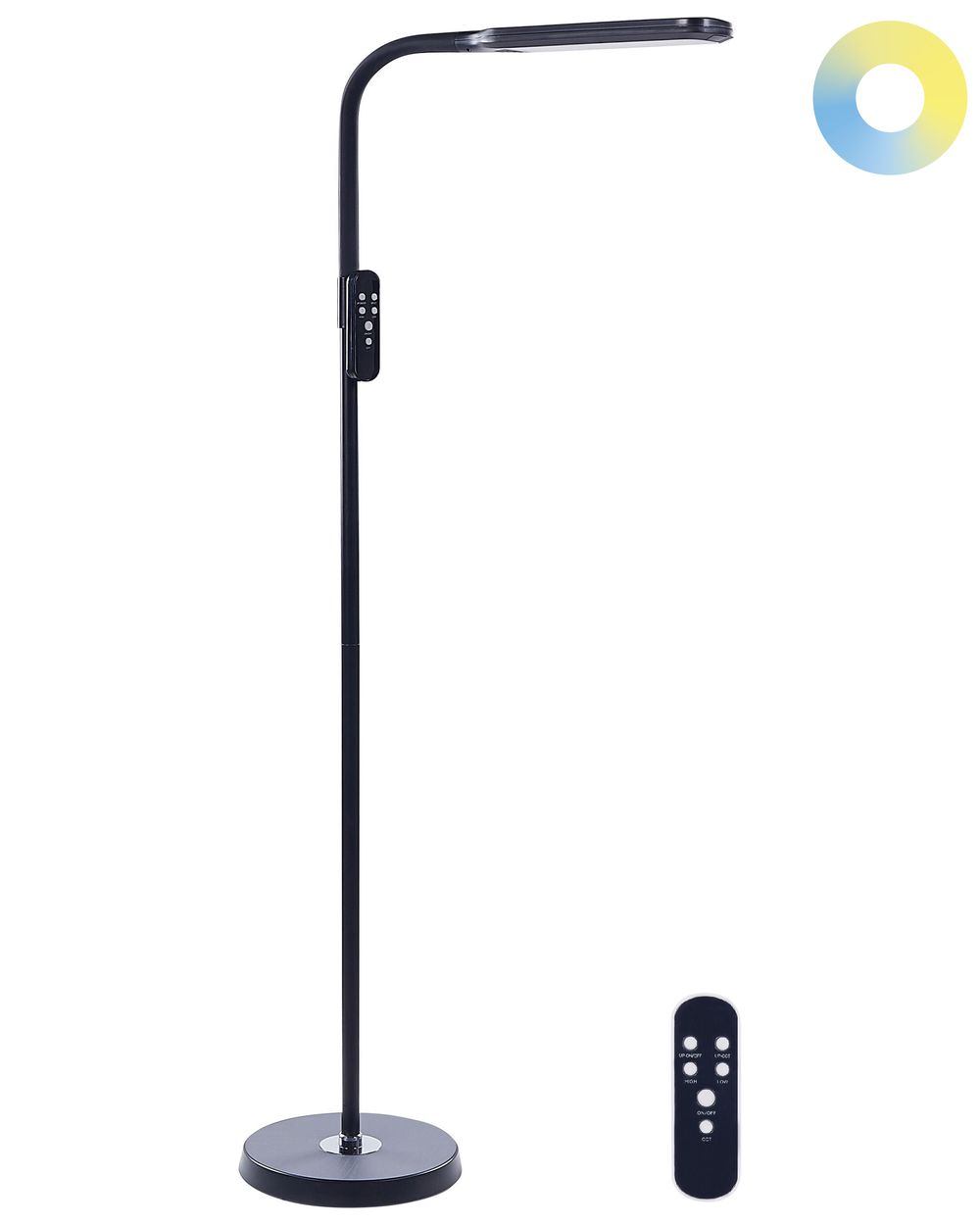 LED Floor Lamp ARIES with Dimmer Metal Black