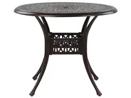 Outdoor Dining Table for 4 ANCONA 90 cm 90 cm Metal Dark Brown_765300