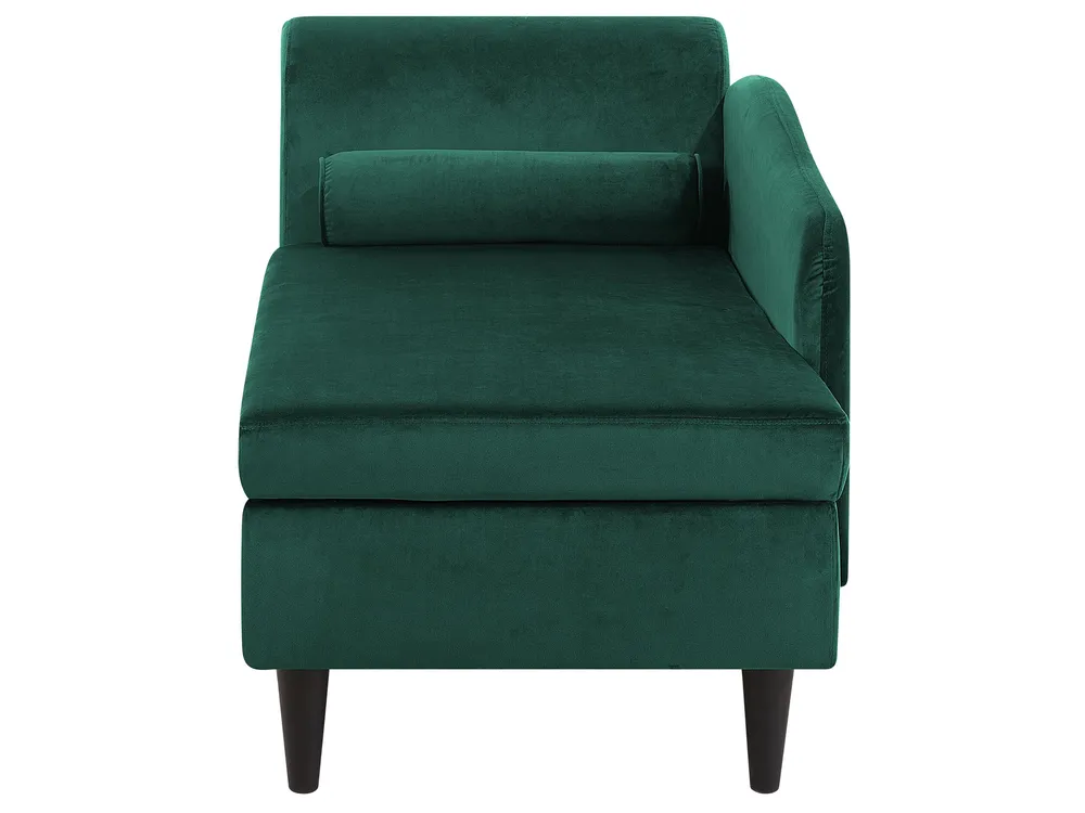 Left-Hand Chaise Longue LUIRO with Storage Velvet Emerald Green_768749
