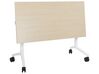 Bureau pliable avec roulettes 120 x 60 cm bois clair et blanc CAVI_922122