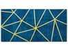 Tapis en viscose et coton bleu marine et doré à motif géométrique avec craquelures 80 x 150 cm HAVZA_762379