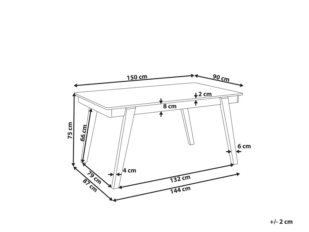 Dining Table PHOLA Light Oak 150 cm 90 cm_832113