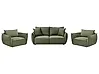 Conjunto de sala de estar 5 plazas KUNES Tela Verde