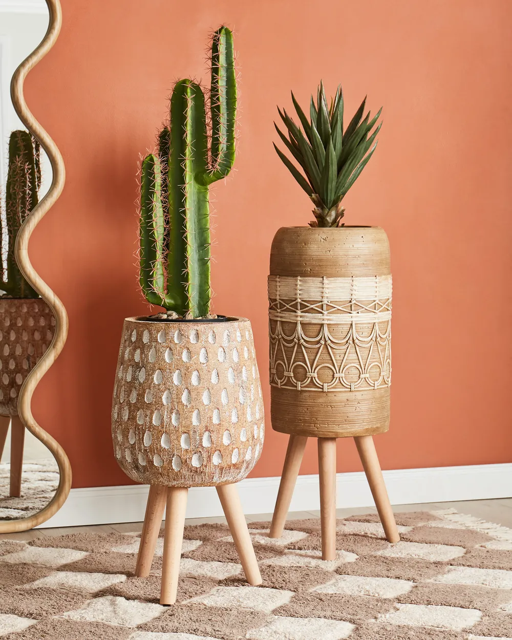 Květináč na stojanu ASCLEPIAS 27 cm Světle hnědá