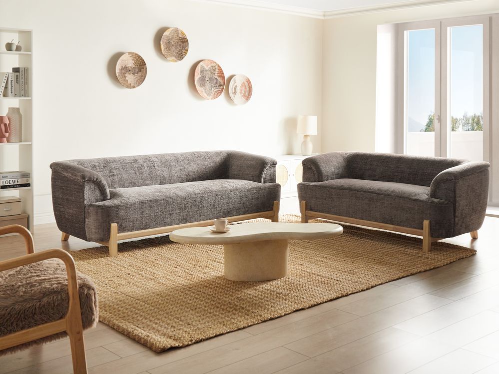 Sofa Set 5-Sitzer ALNOR Chenillegewebe Braun