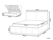 Ottoman Bed CASTELNAVET Fabric Off-White 180 x 200 cm (EU Super King)_972862