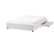 Bett mit Schubladen ohne Kopfteil PRADES Stoff Hellbeige 140 x 200 cm_996125
