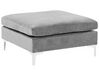 Left Hand 4 Seater Modular Velvet Corner Sofa with Ottoman Grey EVJA_789054