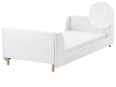 Kids Bed Boucle LAYE 90 x 200 cm (EU Single) Off-White