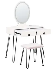 Toeletta con specchio e sgabello SOYE LED Bianco_1105892